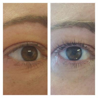 Lash lift before and after