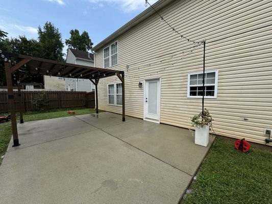 Clean concrete patio