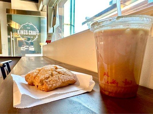 Iced Lucky You and Pecan Apricot Scone