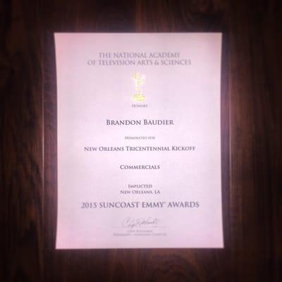 2015 Emmy nomination for our work on the New Orleans Tricentennial production