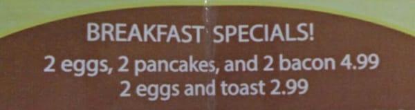 Breakfast special - available all day.