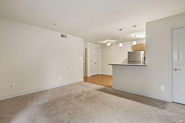 Living room with breakfast bar.