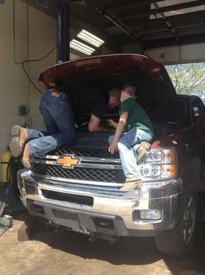 Great young man!  Always wants to help when he and his dad bring their truck in for service!