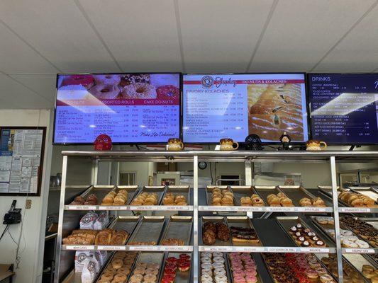 Donut selection and menu