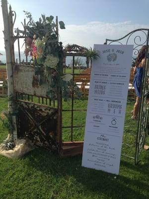 Oversized sign for a wedding ceremony printed by PCH