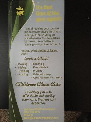 Services offered