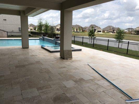 Gorgeous travertine installation