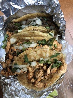 Steak and Chicken Mexican Tacos