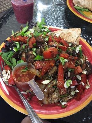 The taco salad with added portobello mushrooms. Another great dish