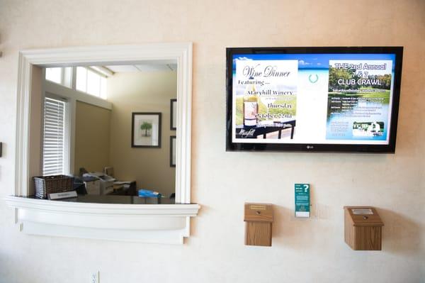 Digital signage for member communications in a country club