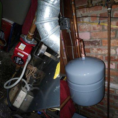 Replaced burned up pump and busted expansion tank