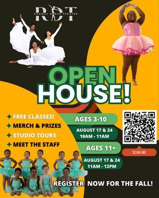 Open House! August 17 & 24 at 10am-12pm