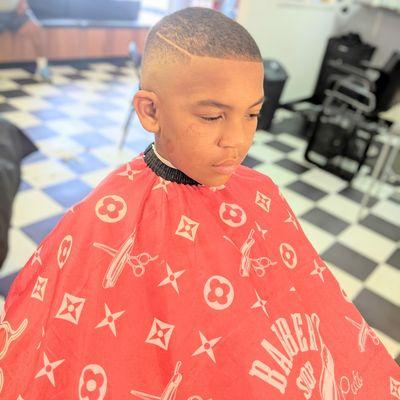 Kids Fade with hard part