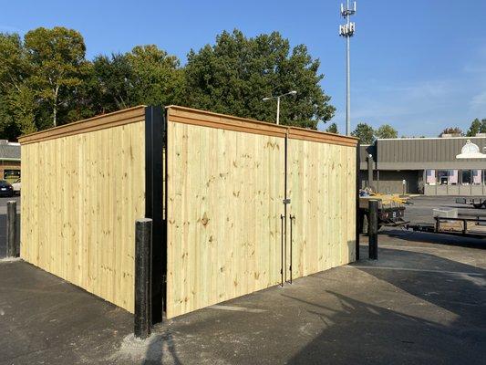 Cap and Trim 8ft tall Dumpster Enclosure