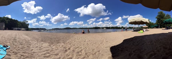 Beautiful beach. Never too busy! Lots of shade options and very shallow for the kids!