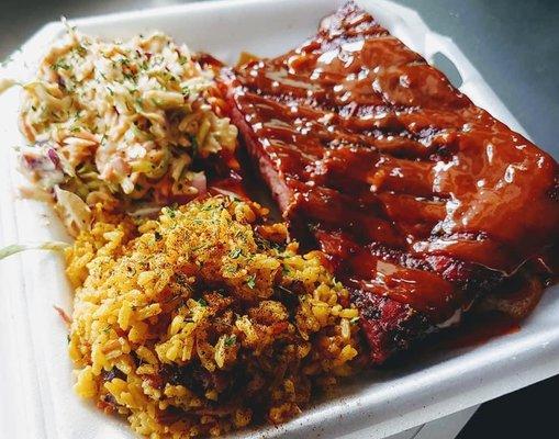 Spare Rib Dinner w/ Rib-Tip Perlo Rice & Cranberry Coleslaw