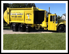 Look for our bright yellow trucks.