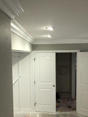 Recessed lighting on a separate switch + brand new doors. :)