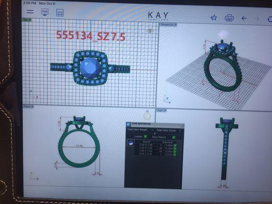 The cad design for my Ring made by the design center at kay