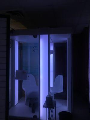 Halo therapy-Salt Booth with color therapy lights- helps with Asthma, allergies, breathing and relaxation-