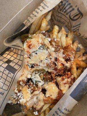 Kimchi fries. With surprise beef! Delicious!