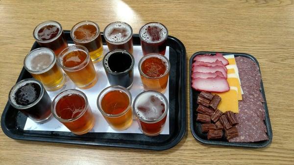 Sampler beer and snacks. Yum! Best Friday night!