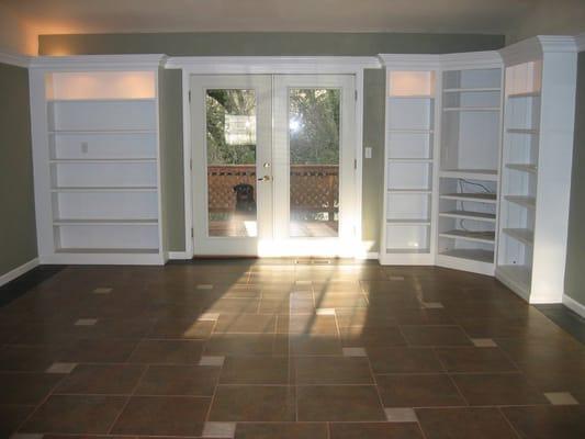 Beautiful Tile Floors w/Custom Built-Ins