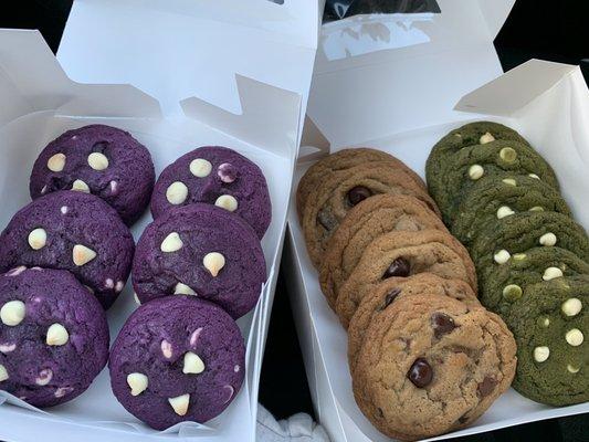 Ube, Chocolate Chip, & Matcha Cookies (Half Dozens)