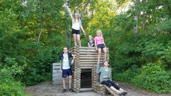 Great for kids ( Life size Lincoln Logs) by play ground area.