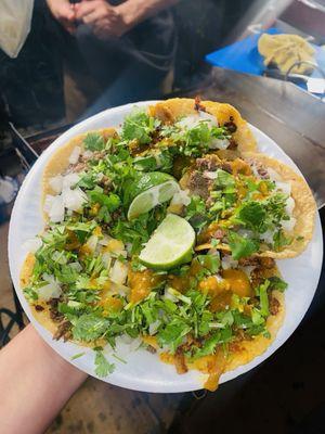 Tacos with handmade tortillas