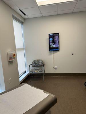 A patient room view #2 of 2 at Novant Health Primary Care Lindley Park.