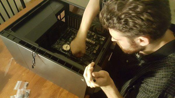 Our President,  Joe. Building a PC.