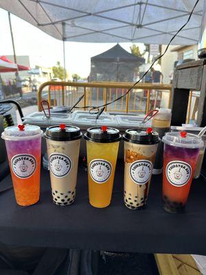 Different drinks that we offer at El Monte Farmer's Market (Thursday 5 PM-9 PM)  as well as La Puente's Farmers Market (Friday, 6-10 PM)