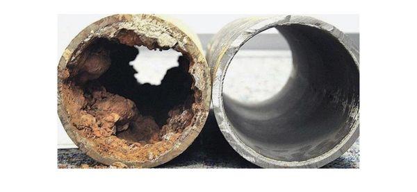 Before and after drain restoration-Descaling Service