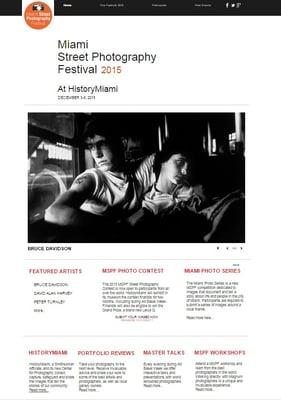 Screen shot of 2015 festival's site http://miamistreetphotographyfestival.org