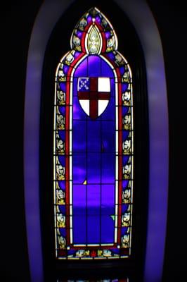 Episcopal Shield stained glass window