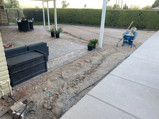 Before- turf/pavers