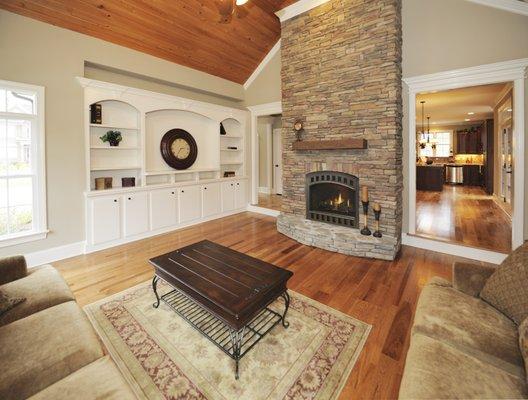 Gorgeous Gas Fireplace in Salt Lake City Utah with stone.