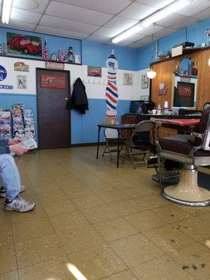 Old school barbershop. Not a long wait for a Saturday.