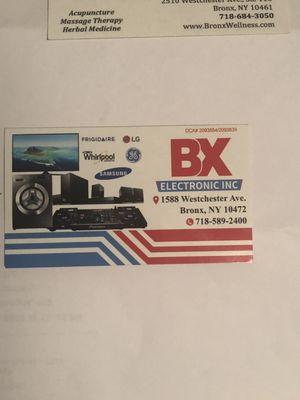 Business card for BX Electronics