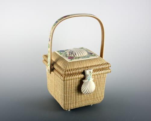 Original Square Nantucket Basket made by Michael.  This is only the 3rd one he has ever done.  Scrimshaw by Dorothy O'Hara.