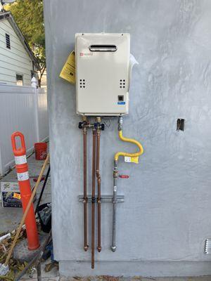 Tankless water heater installation