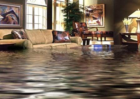 Flooded house.