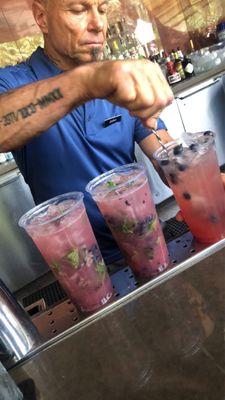 Fresh Berry mojitos!!  So, so good!!!