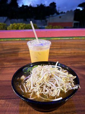 Thai iced tea and Pho