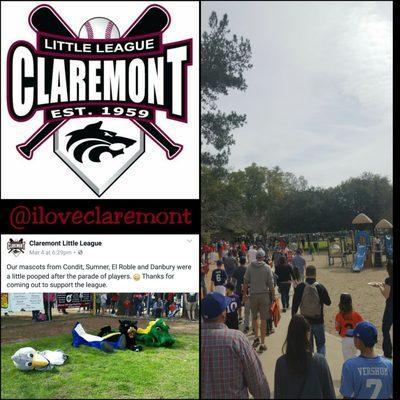 Claremont Little League! Great way to get involved with your community. The season has begun, you can now catch games. Great snack bar!