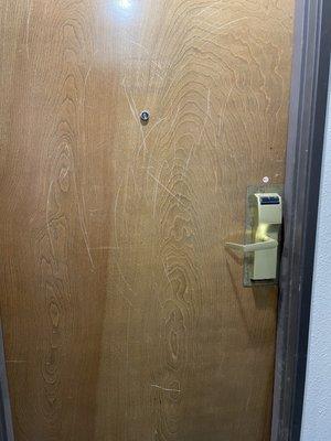 Scratches on front of door entrance