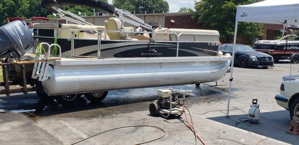 After cleaning of this 10 year old pontoon