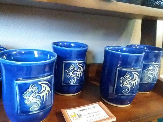 Custom made Dragon mugs.  Creation by DOROTHY H. Rifle Co.