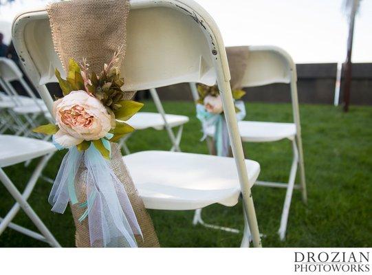 Rental chairs at our ceremony from Snow's.